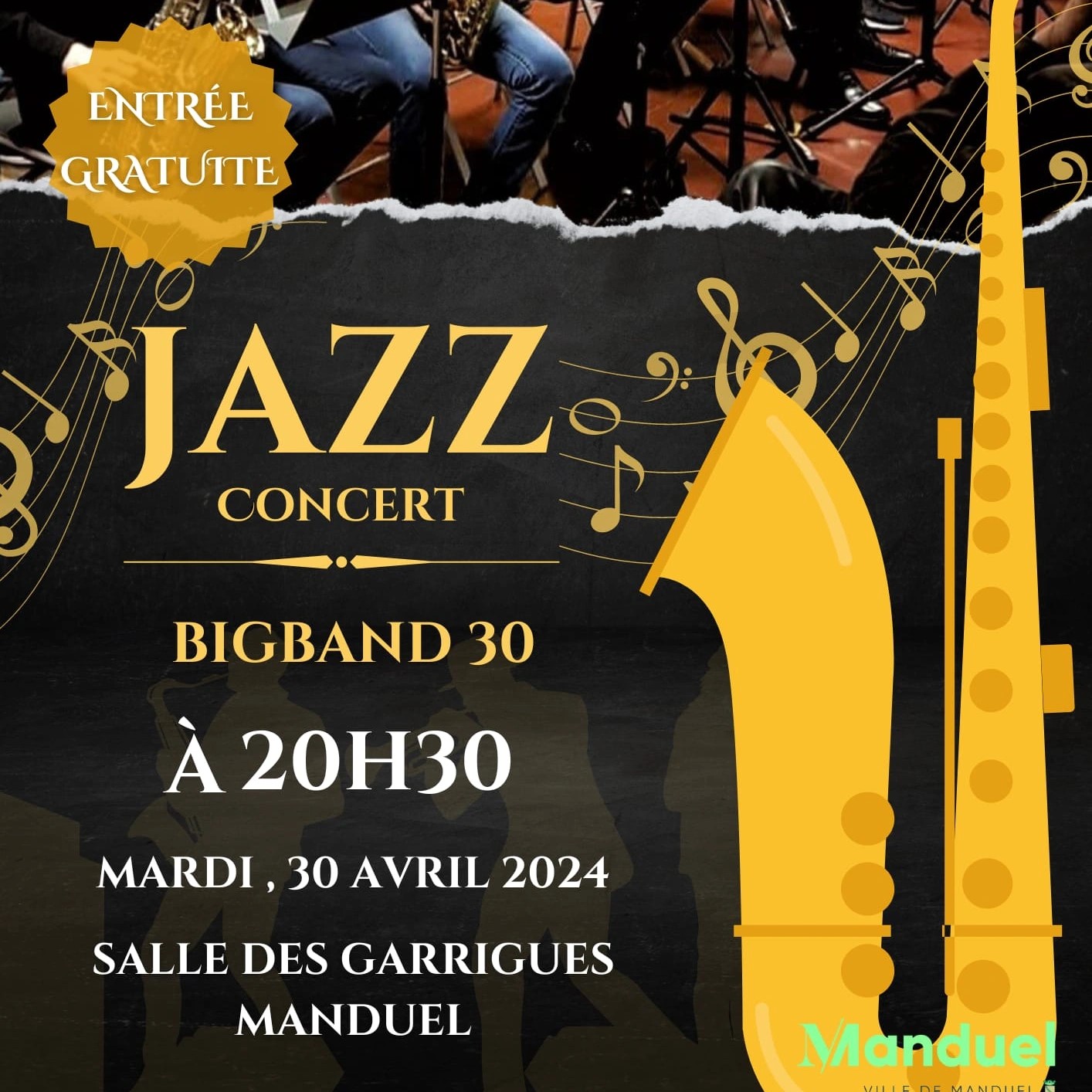 Affiche concert de jazz 30 avril 2024