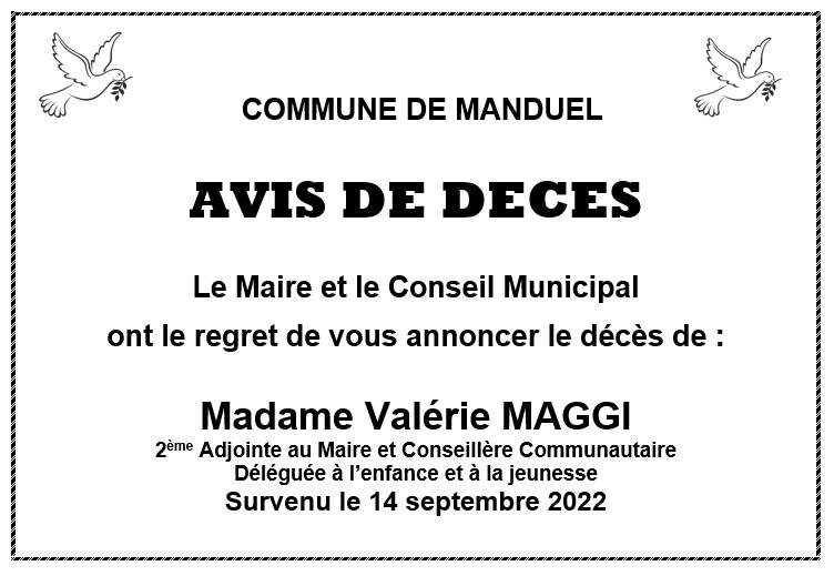 Avis de décès Valérie Maggi