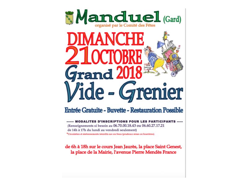 Vide grenier 21 octobre 2018